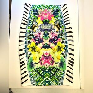 Contoured Floral Women’s Pencil Skirt, S, Vibrant Colors, NWT, Jealous Tomato